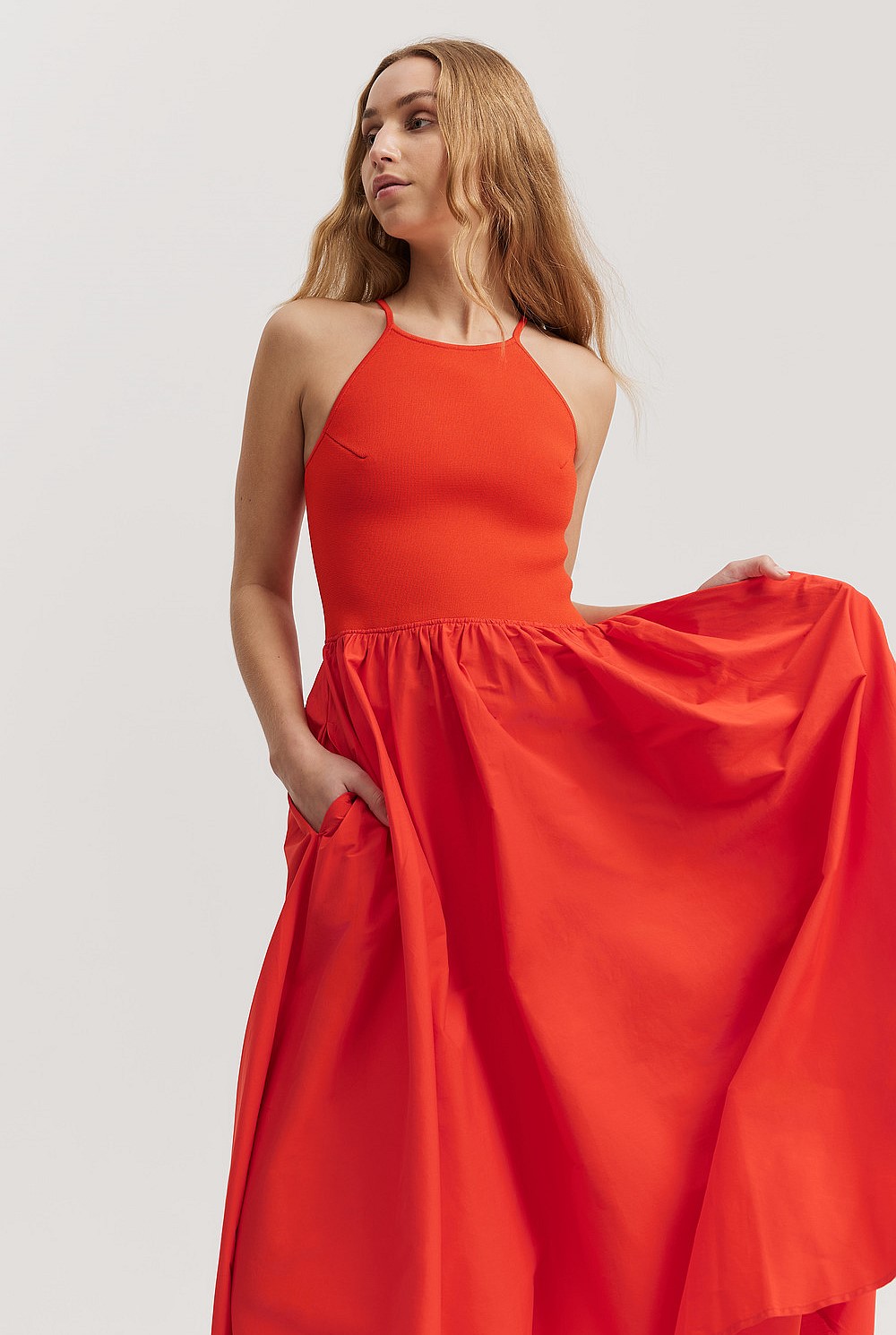 Compact Knit Halter Dress
