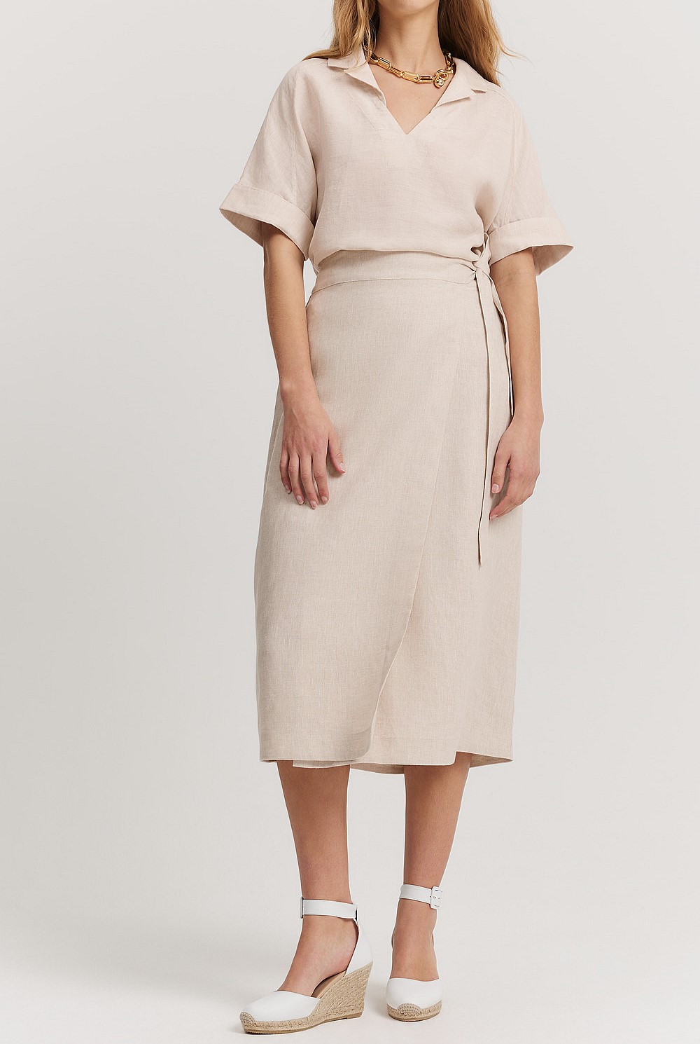 Organically Grown Linen Wrap Skirt