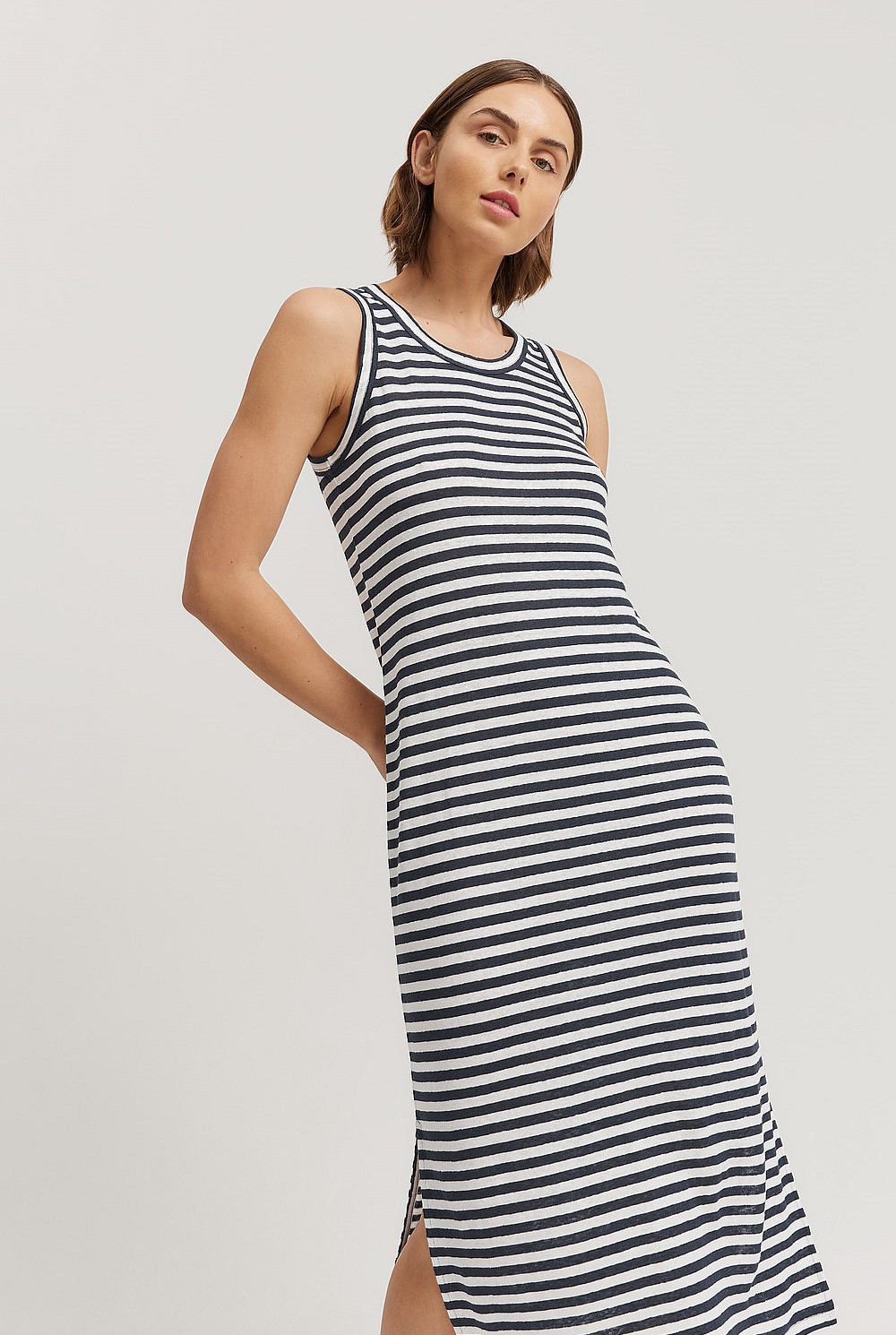 Stripe Linen Jersey Dress
