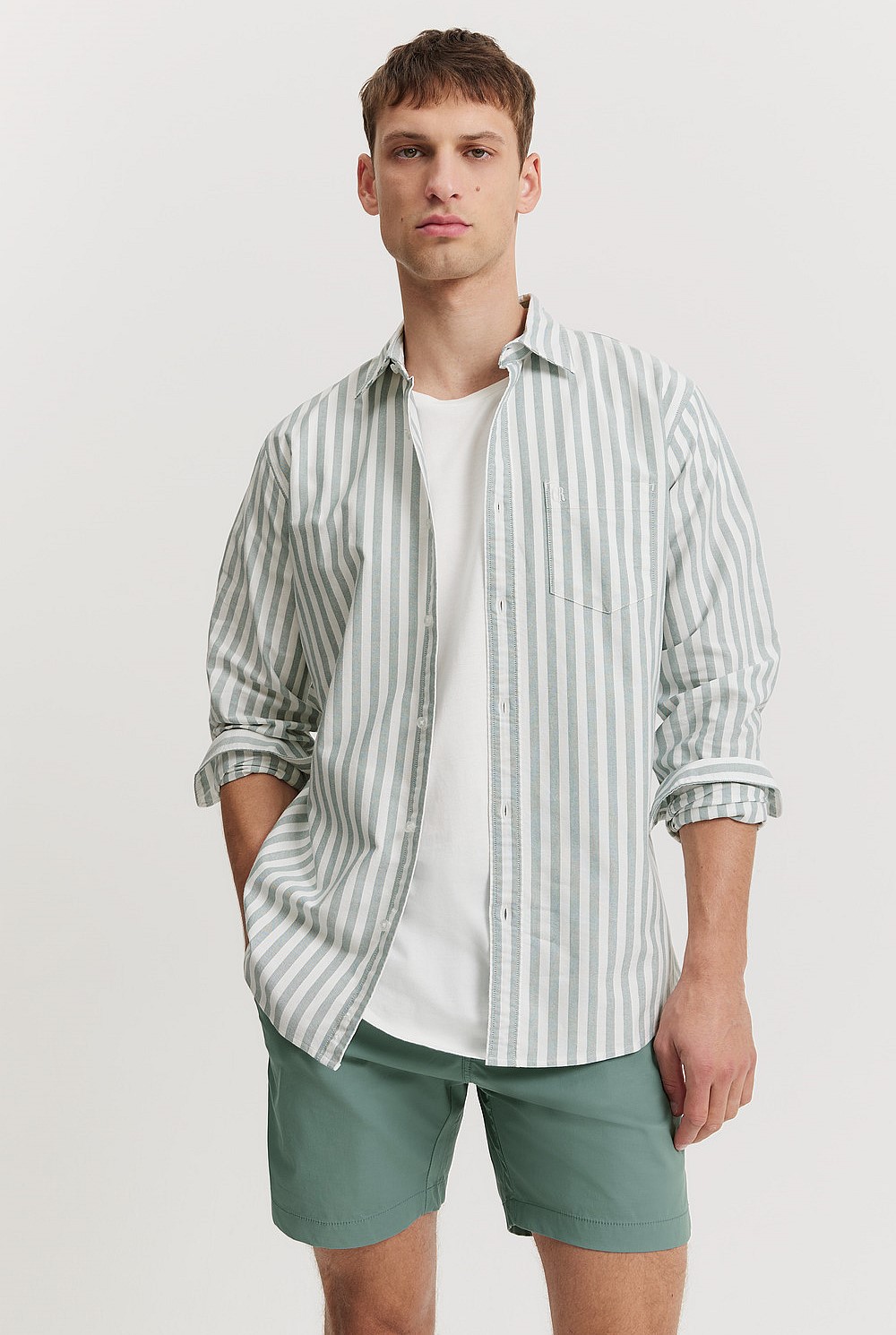 Regular Fit Organically Grown Cotton Stripe Oxford Shirt