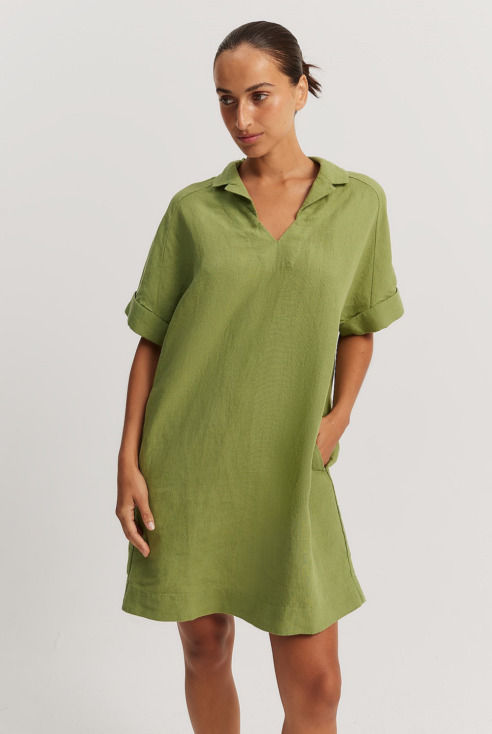Organically Grown Linen Popover Dress