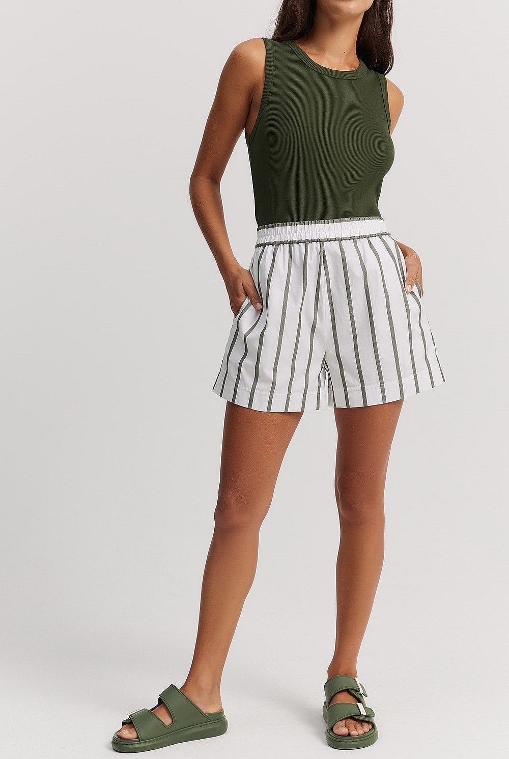 Cotton Stripe Oxford Short