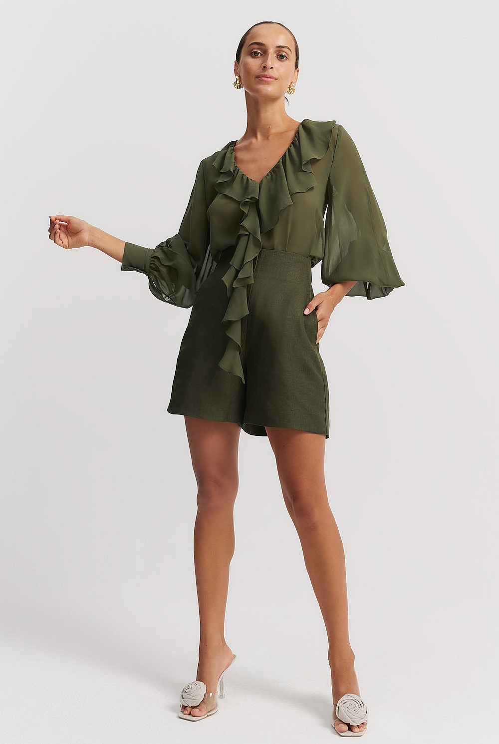 Silk Ruffle Dinner Blouse