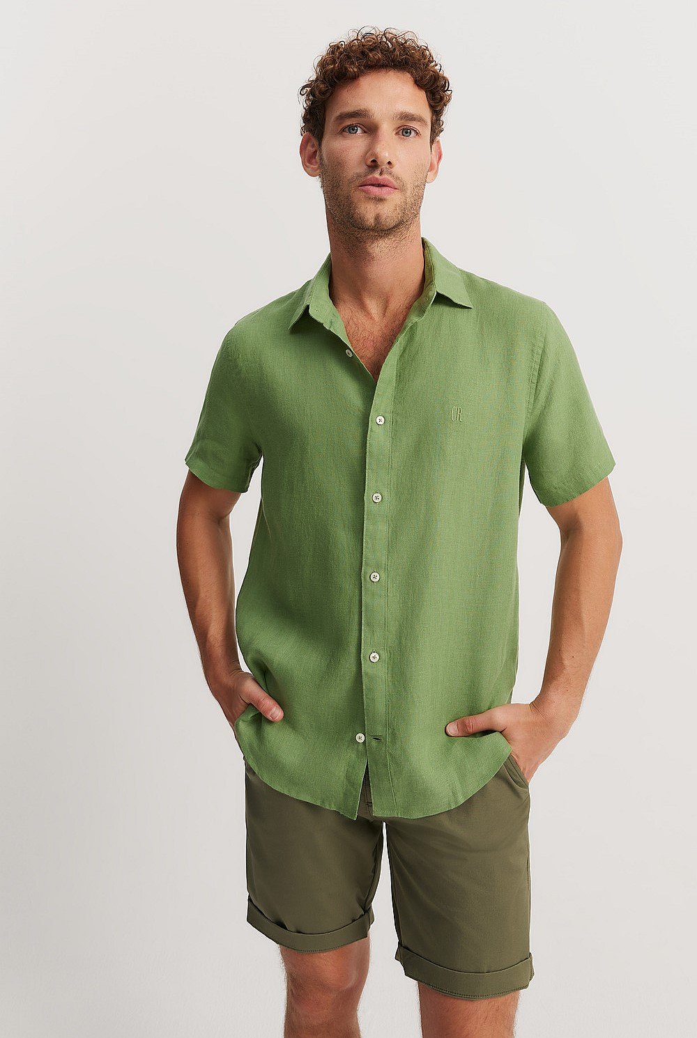 Regular Fit Organically Grown Linen Short Sleeve Shirt