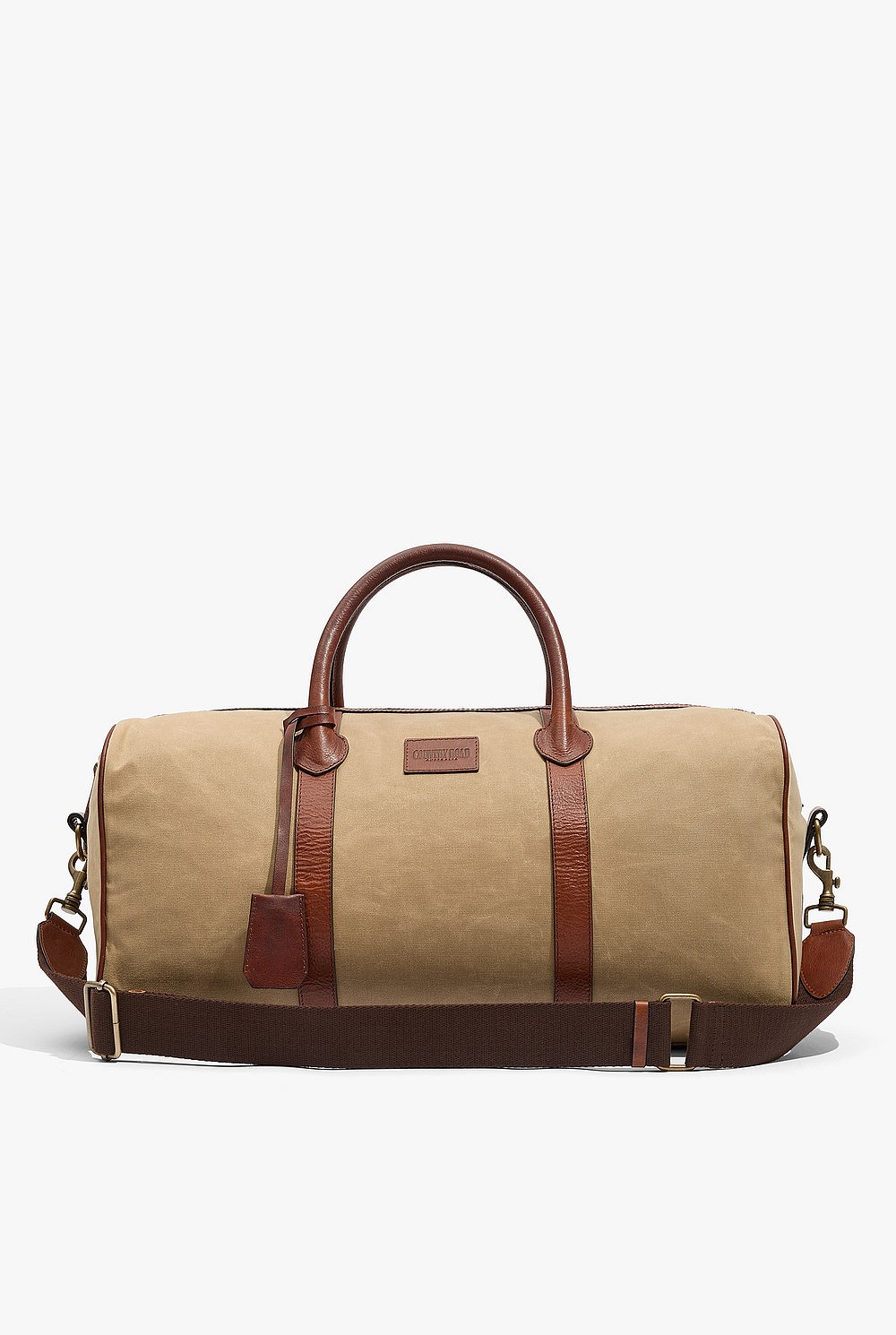 Leather Trim Logo Duffle Bag