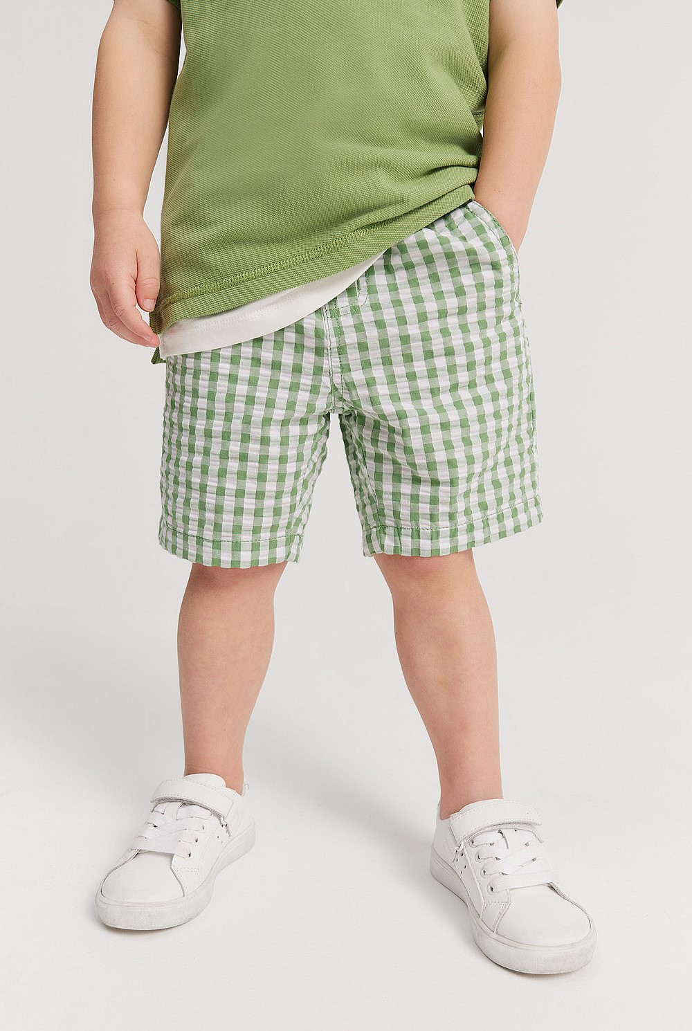 Organically Grown Cotton Blend Gingham Short