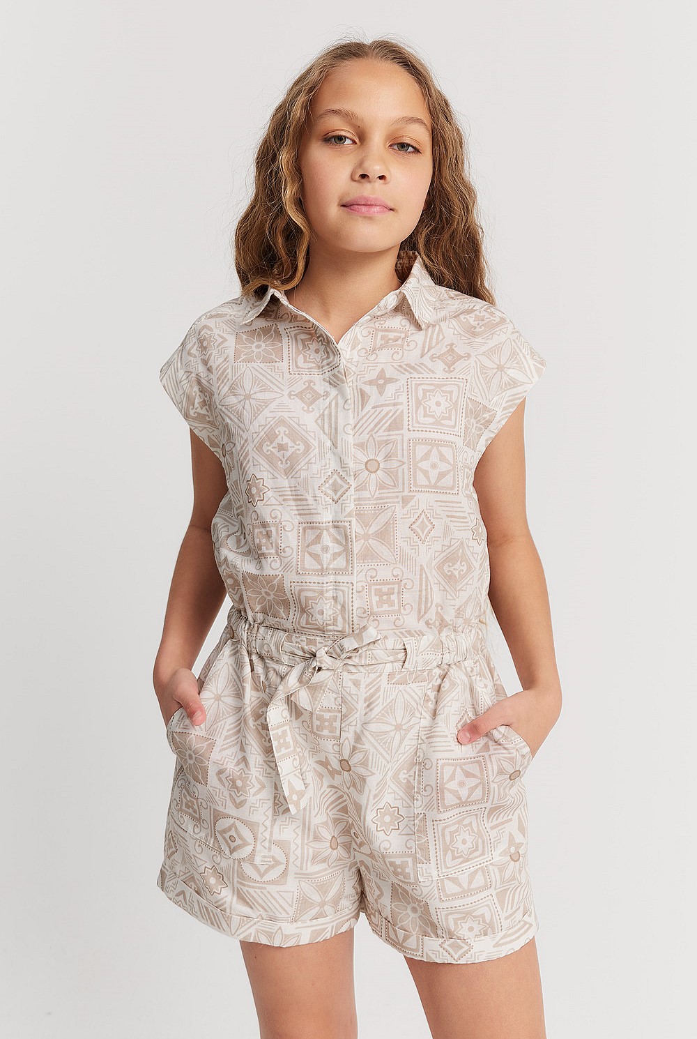 Teen Tile Print Jumpsuit