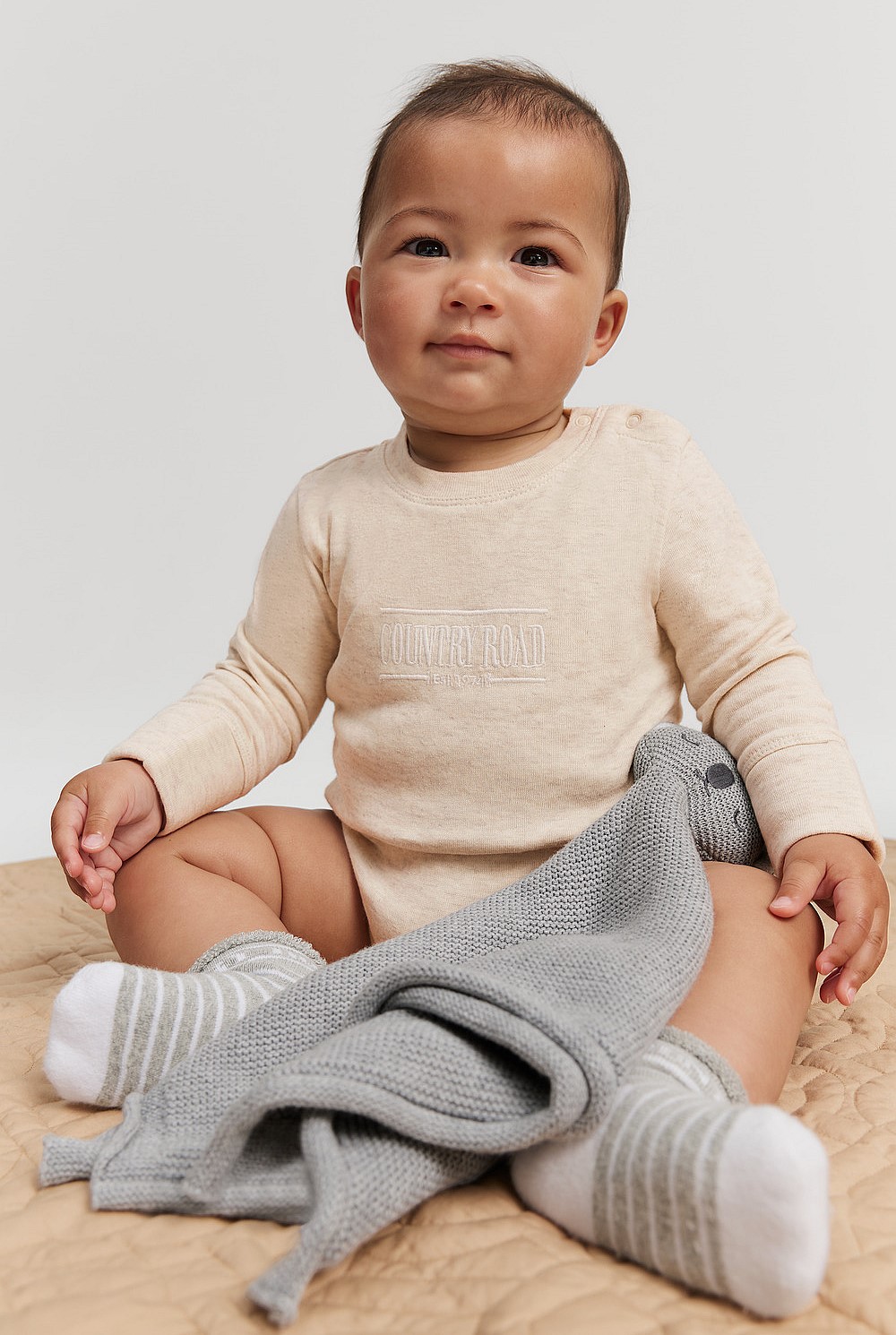 Organically Grown Cotton Heritage Long Sleeve Bodysuit