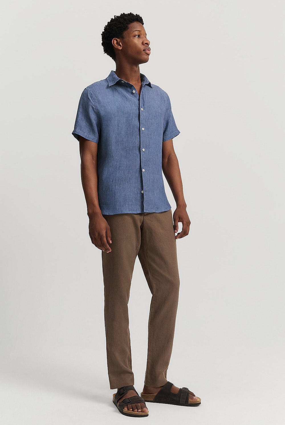 Regular Fit Organically Grown Linen Short Sleeve Shirt
