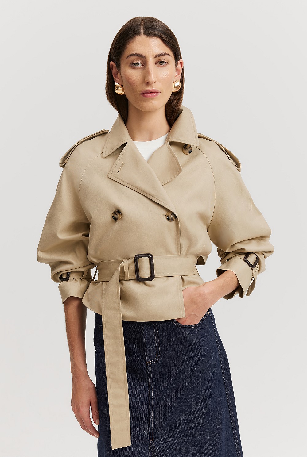 Cropped Trench Jacket