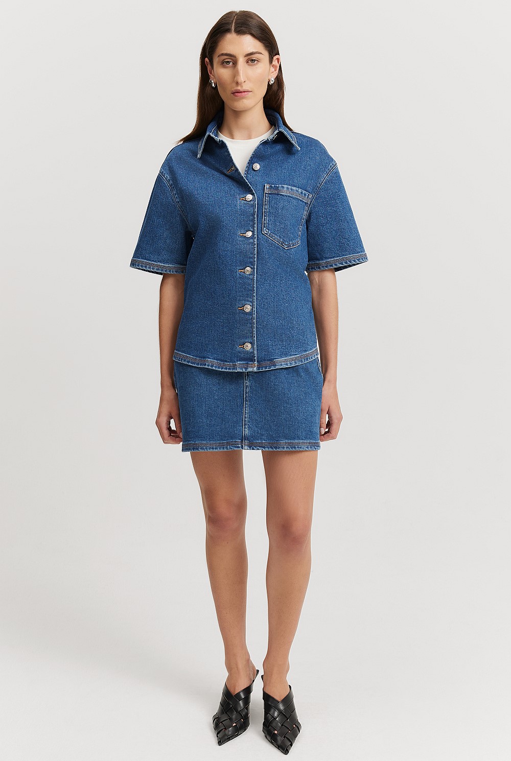 Denim Short Sleeve Shirt