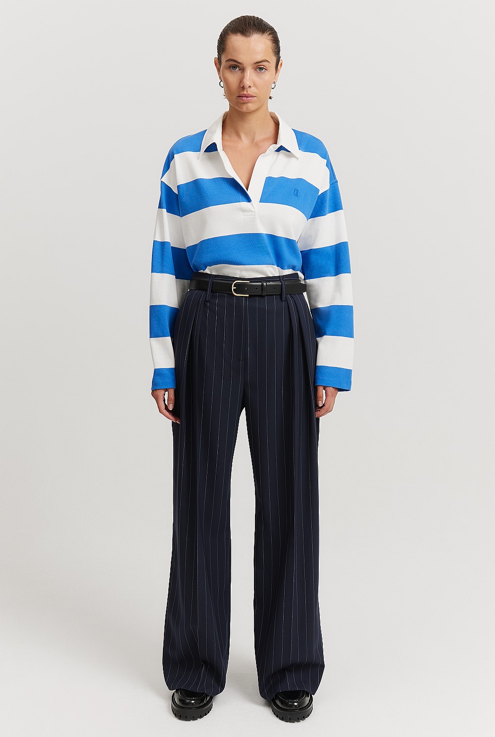 Cotton Stripe Long Sleeve Rugby Top