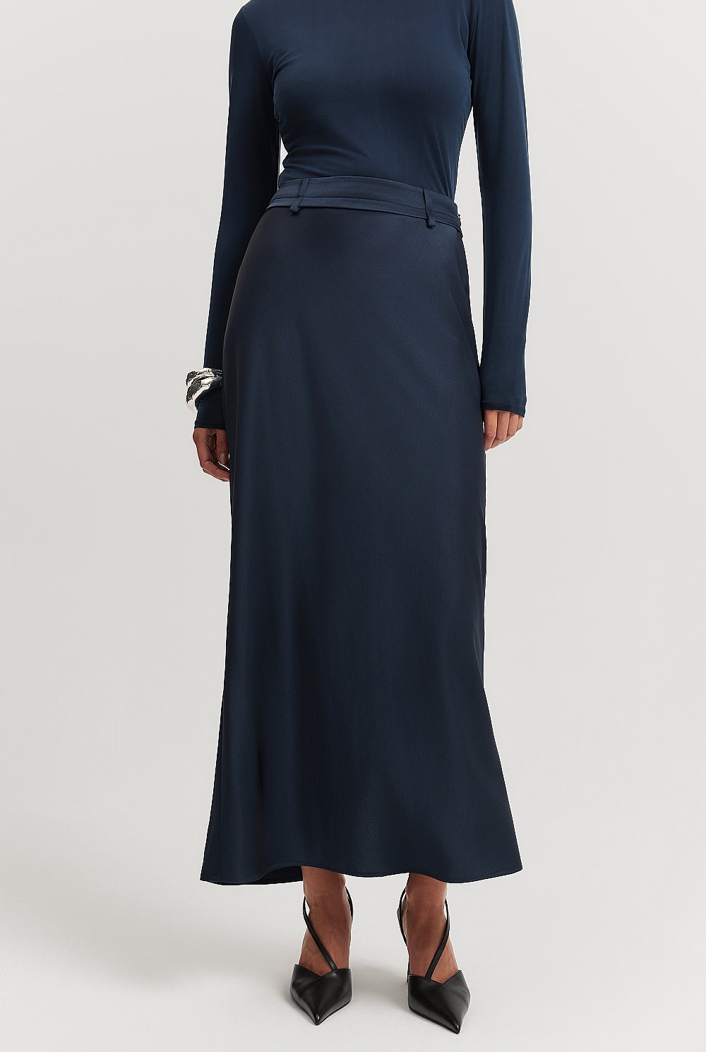 Column Satin Skirt