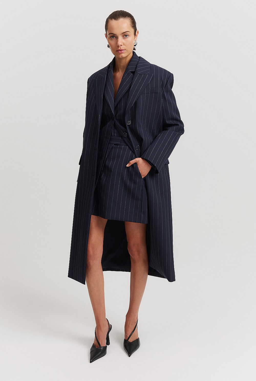 Longline Wool Suit Coat