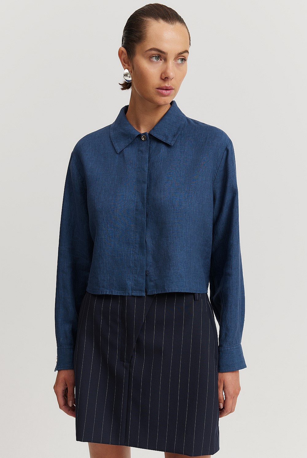 Cropped Linen Shirt