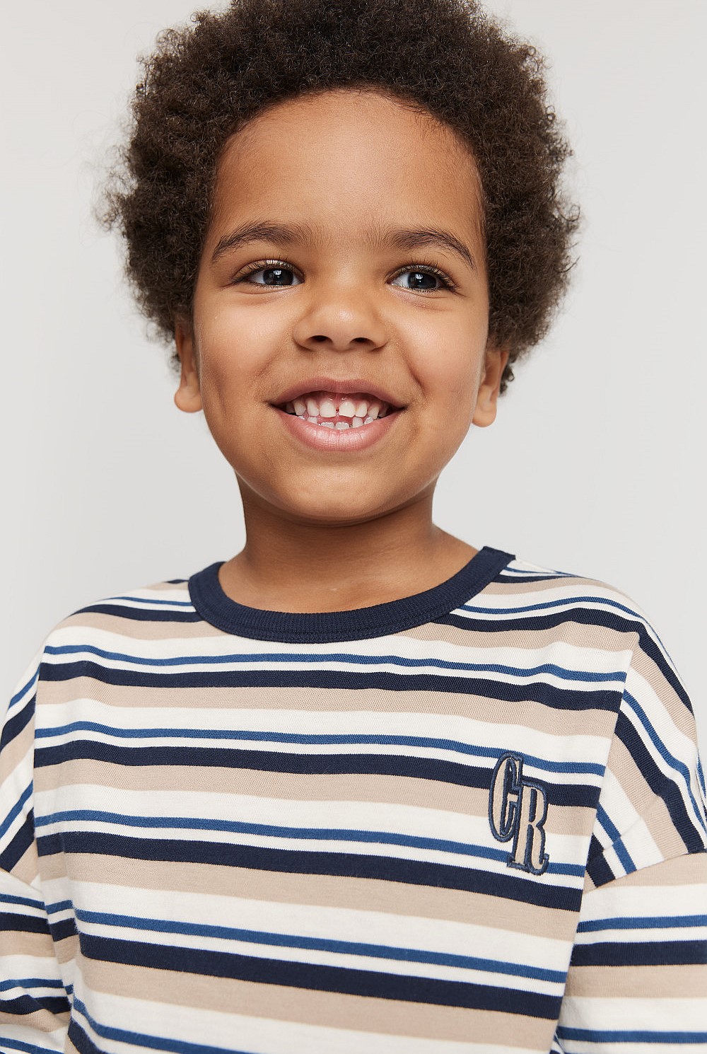 Organically Grown Cotton Stripe Logo T-Shirt