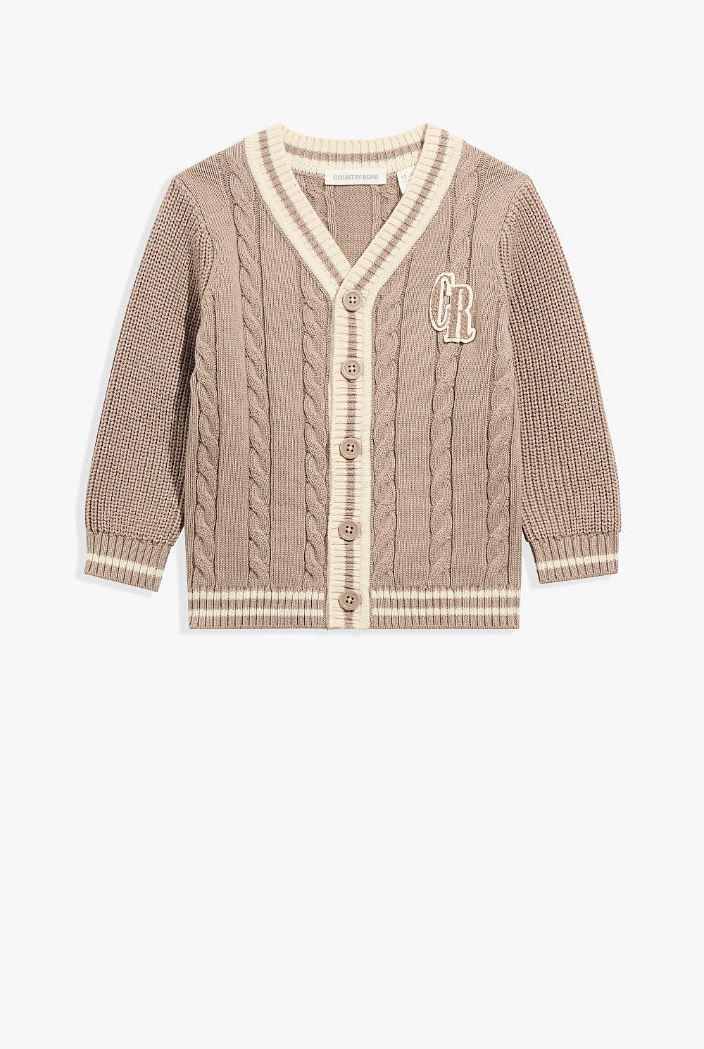 Organically Grown Cotton Varsity Cardigan