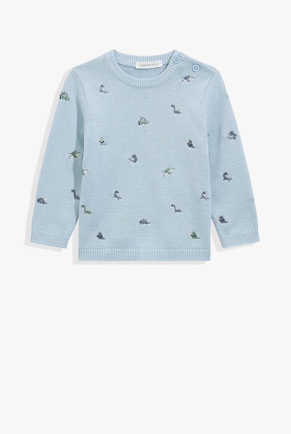 Organically Grown Cotton Dino Embroidered Knit