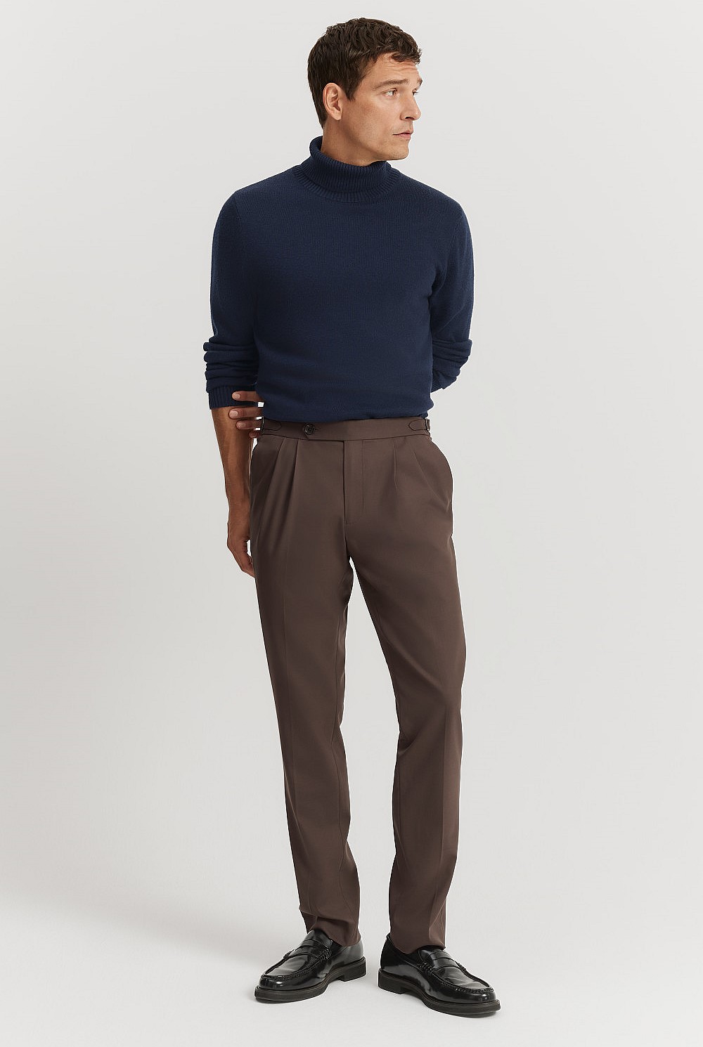 Wool Blend Buckle Pant