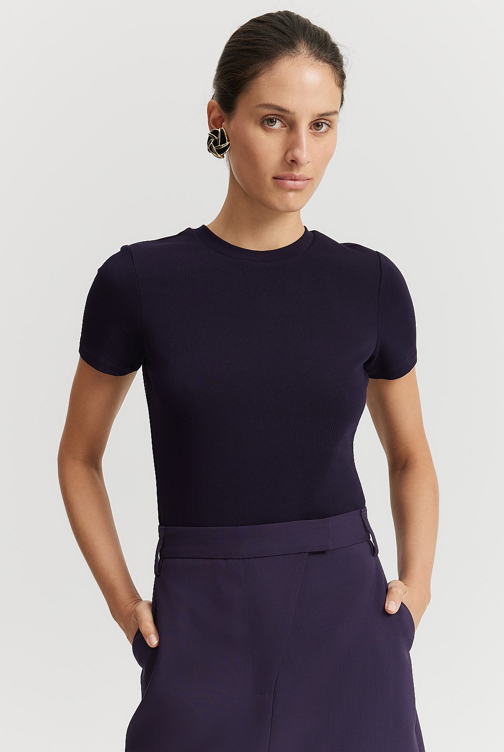 Australian Cotton Blend Fitted T-Shirt