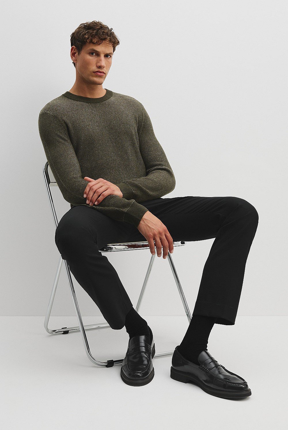 GCS-certified Cashmere Blend Crew Neck Knit