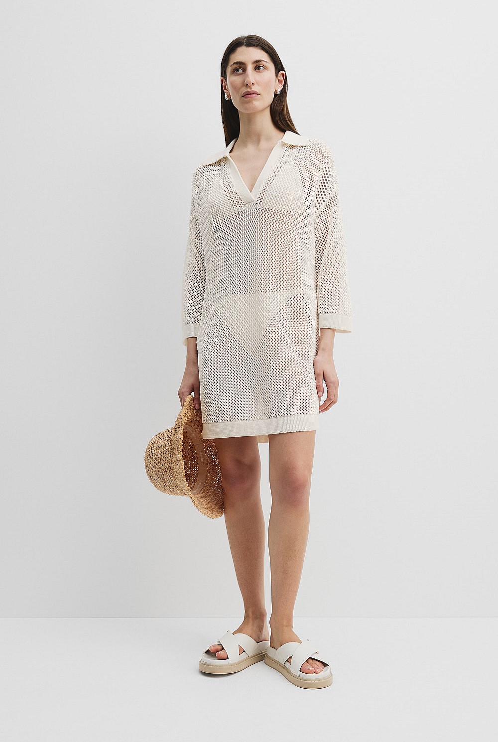 Organically Grown Cotton Crochet Mini Dress