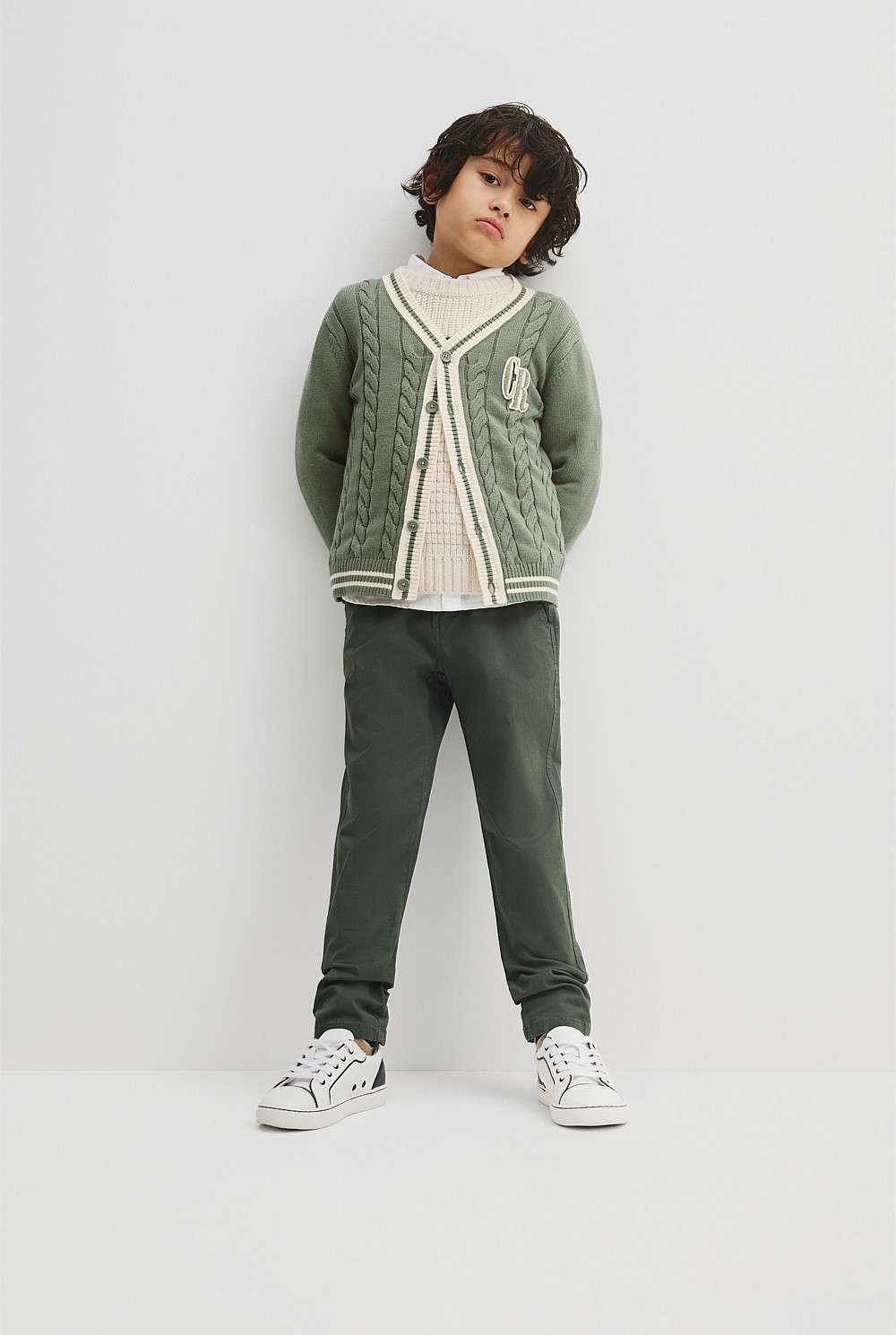 Organically Grown Cotton Varsity Cardigan