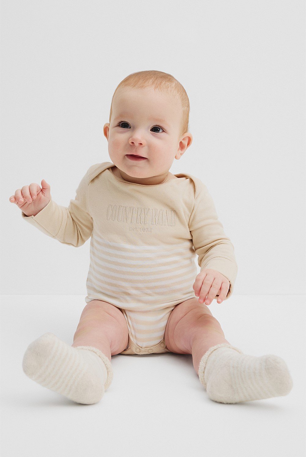 Organically Grown Cotton Stripe Long Sleeve Heritage Bodysuit