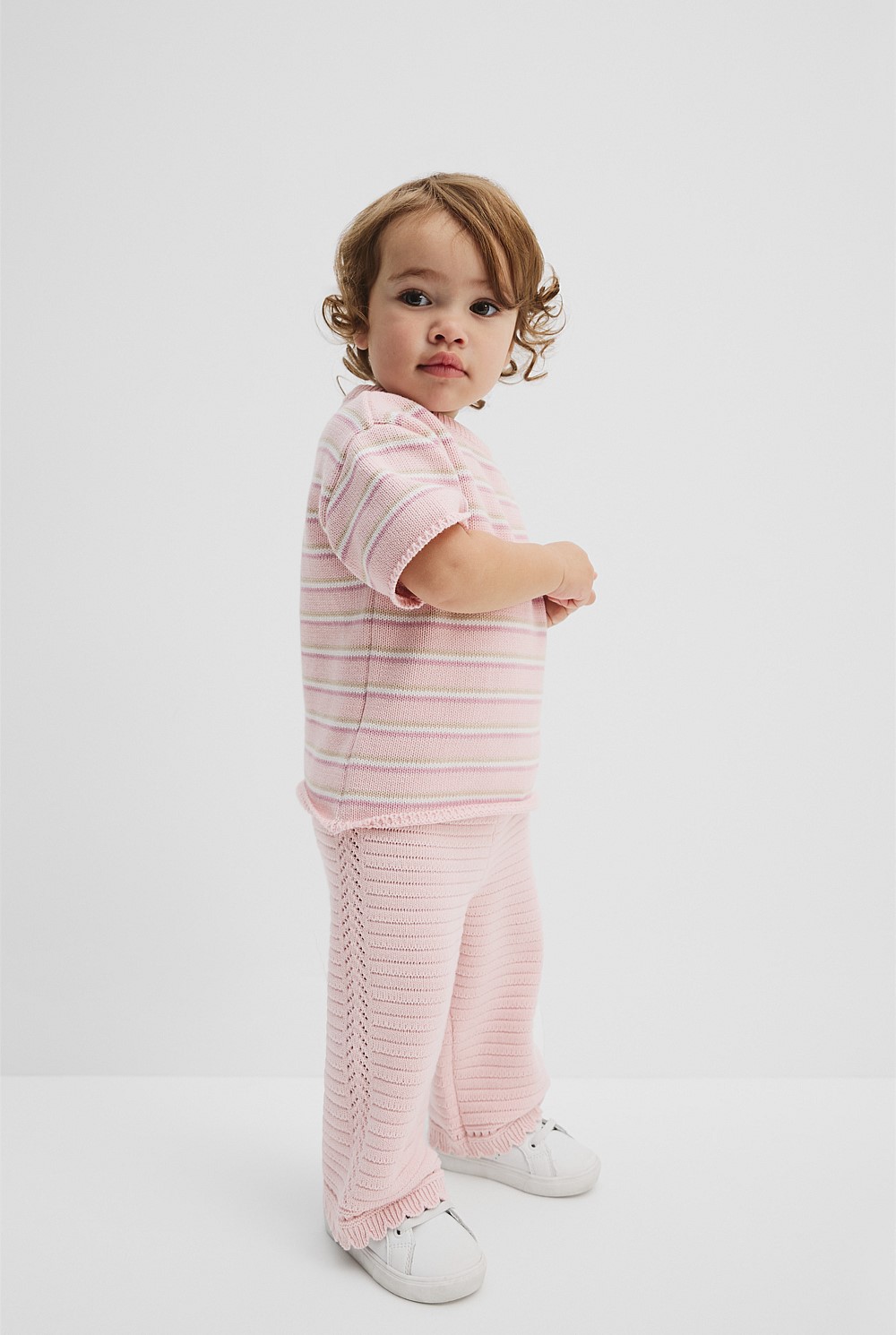 Organically Grown Cotton Pointelle Knit Pant