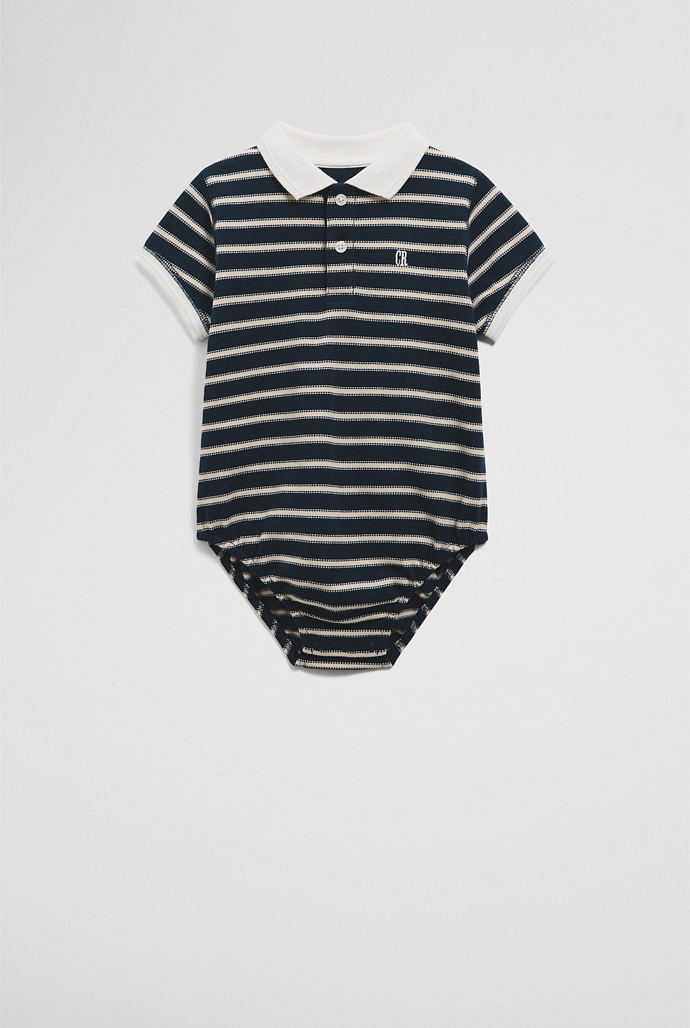 Organically Grown Cotton Stripe Polo Bodysuit