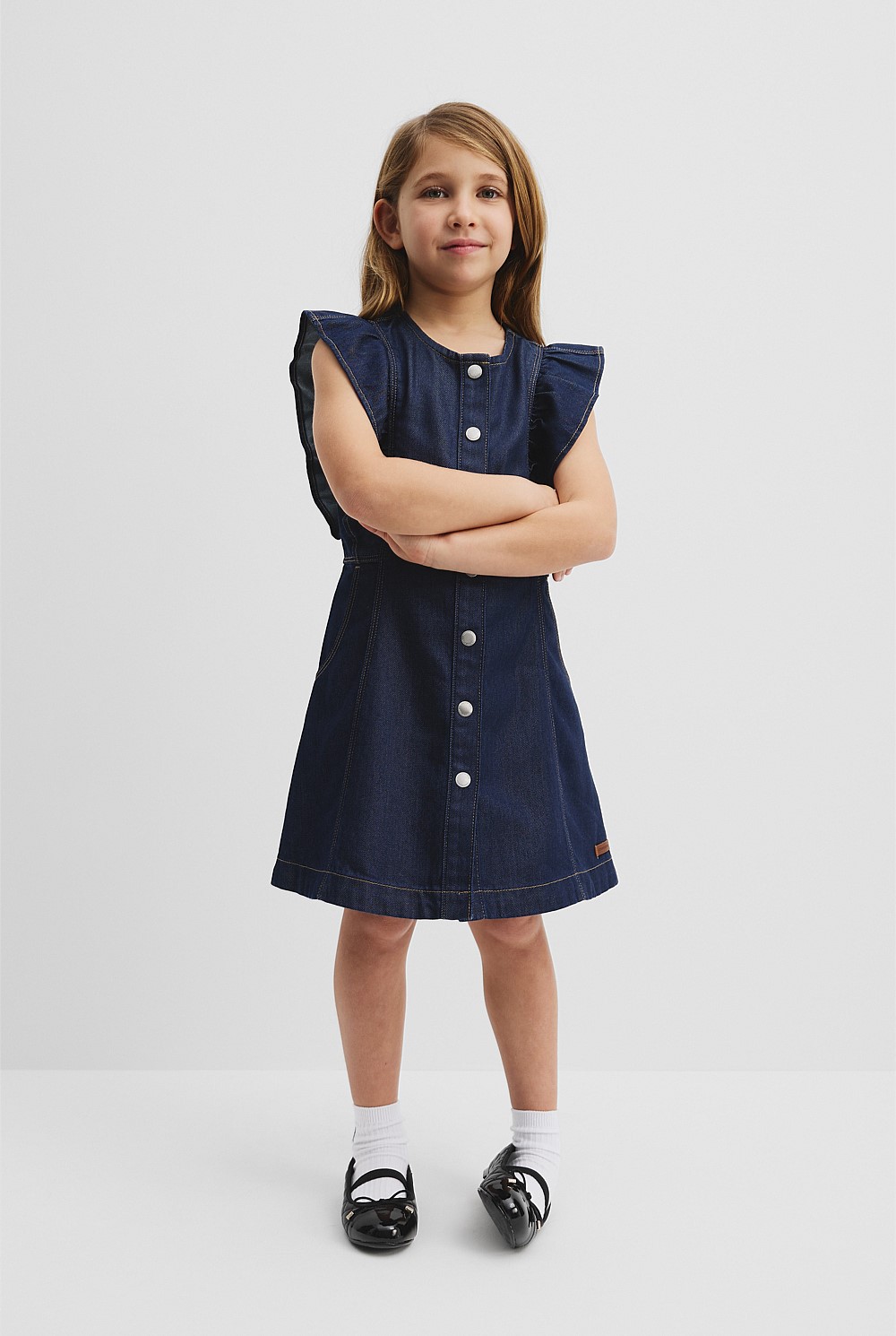 Denim Frill Dress