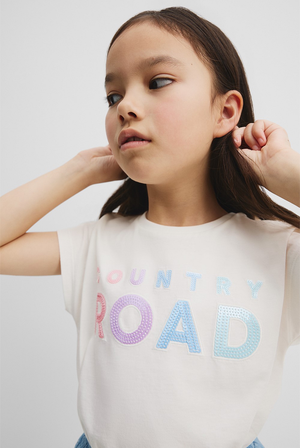 Organically Grown Cotton Sequin Logo T-Shirt