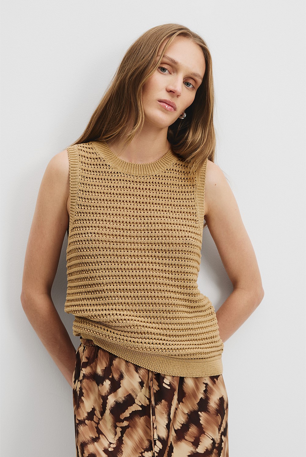 Organically Grown Cotton Crochet Knit Tank