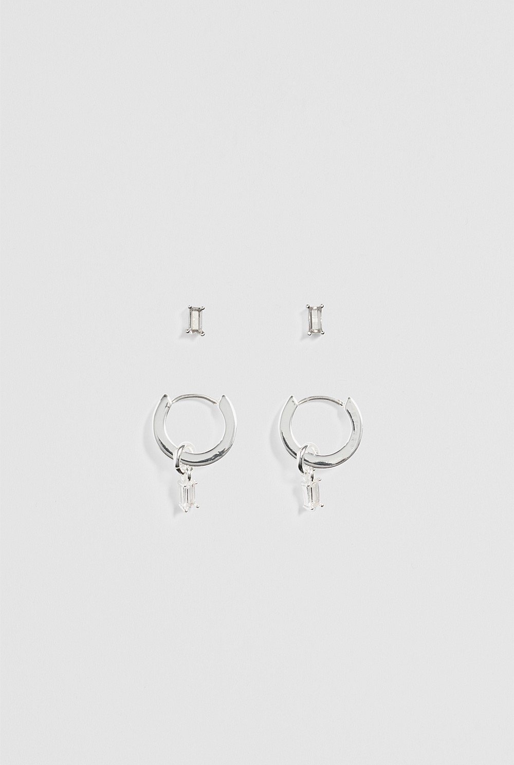 Hoop and Stud Crystal Charm Pack of 2