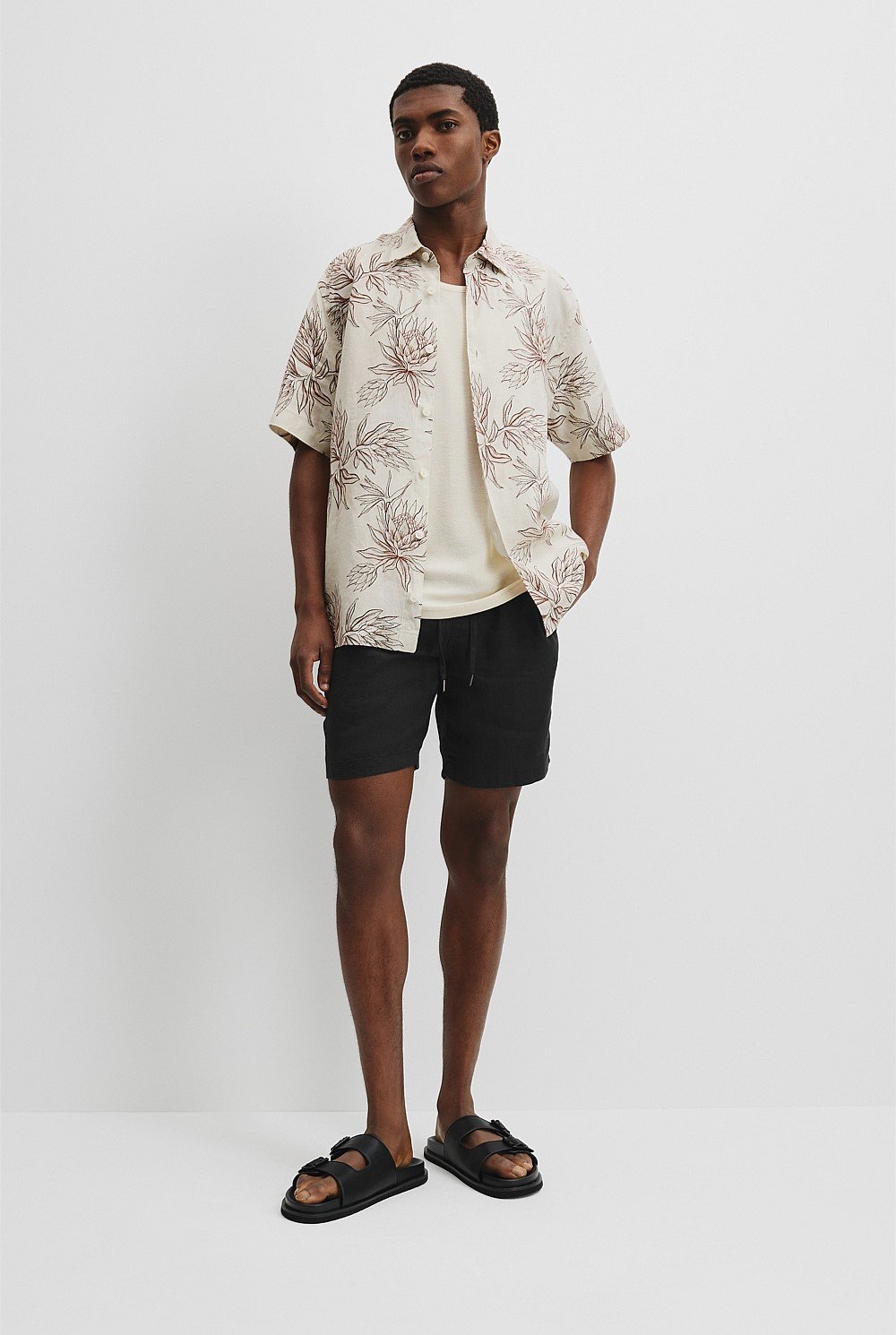 Organically Grown Linen Short Sleeve Botanical Shirt