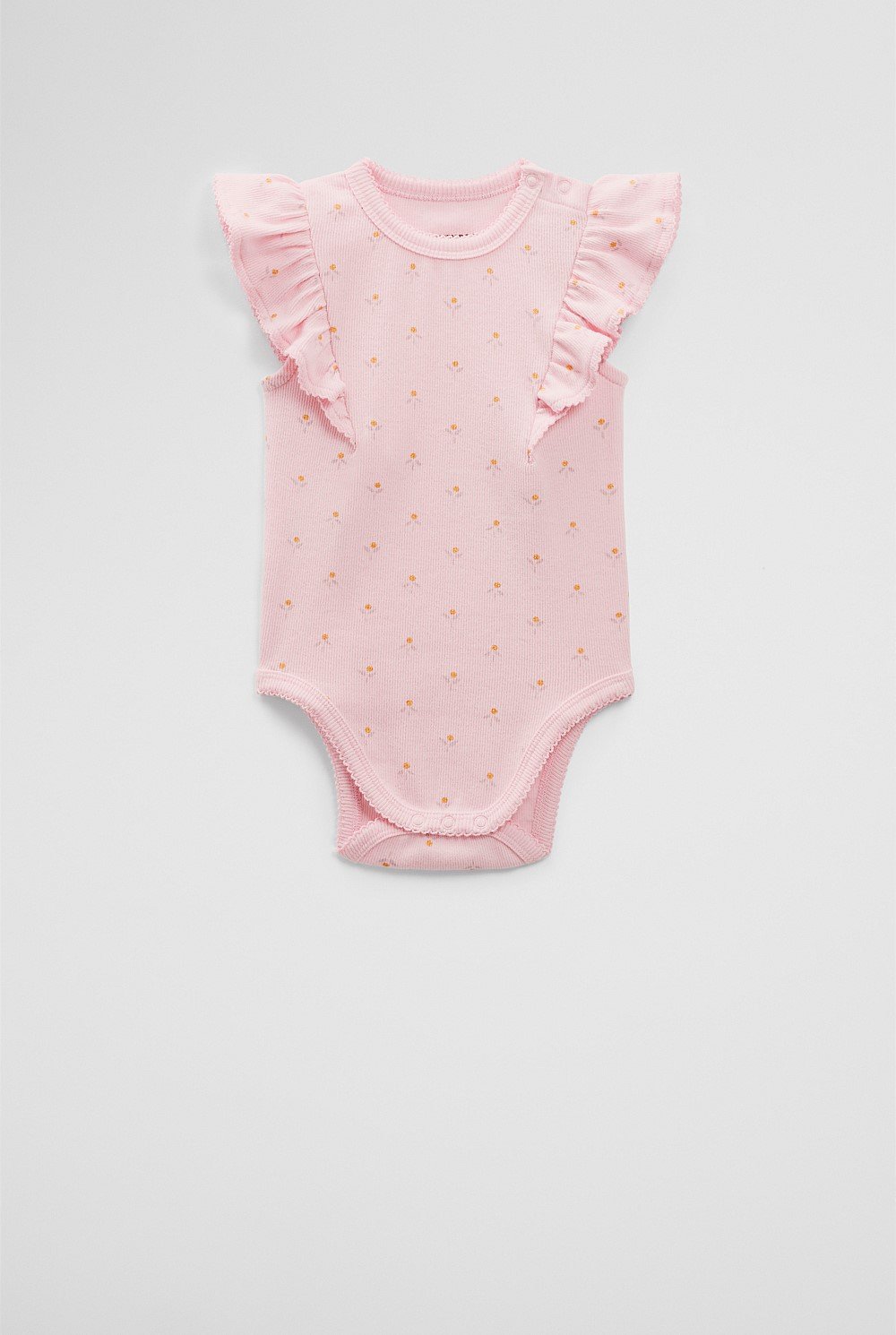 Organically Grown Cotton Rib Frill Bodysuit