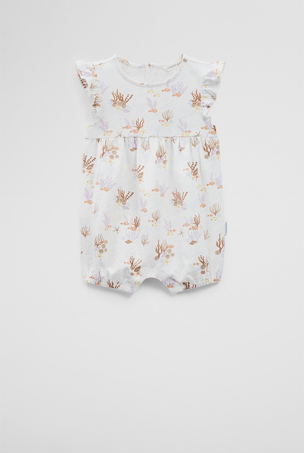 Organically Grown Cotton Shell Frill Romper