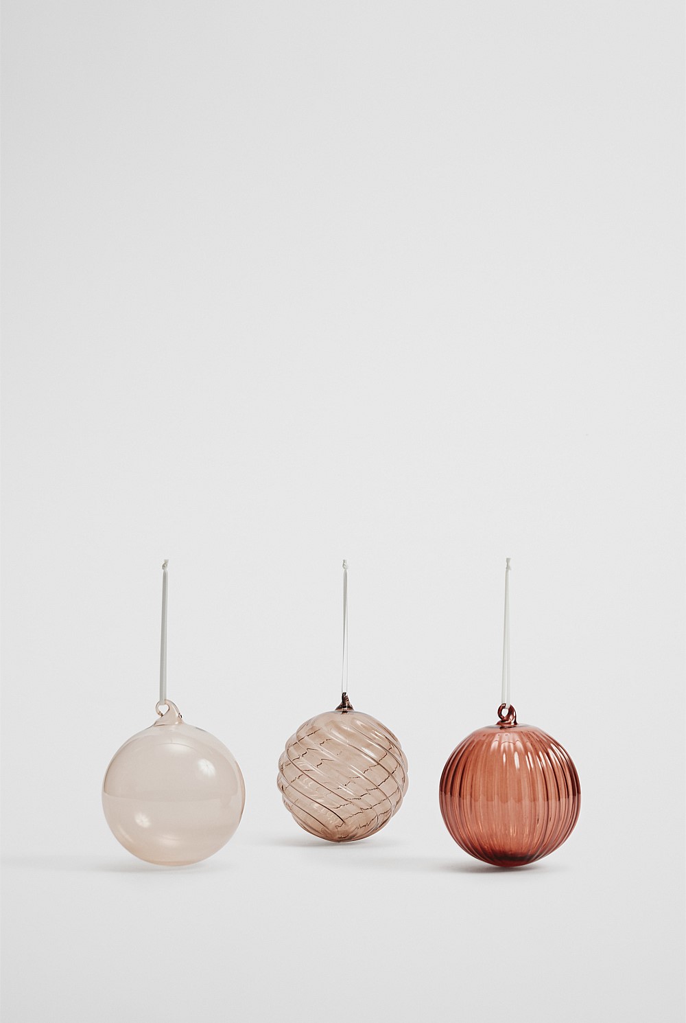 Glass Bauble Decoration Set of 3