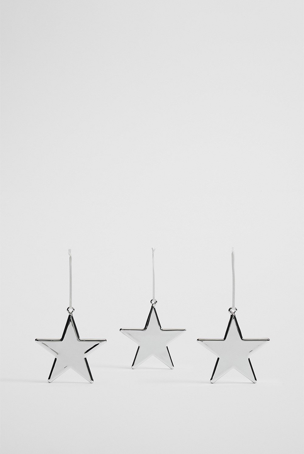 Metallic Star Glass Decoration Set of 3