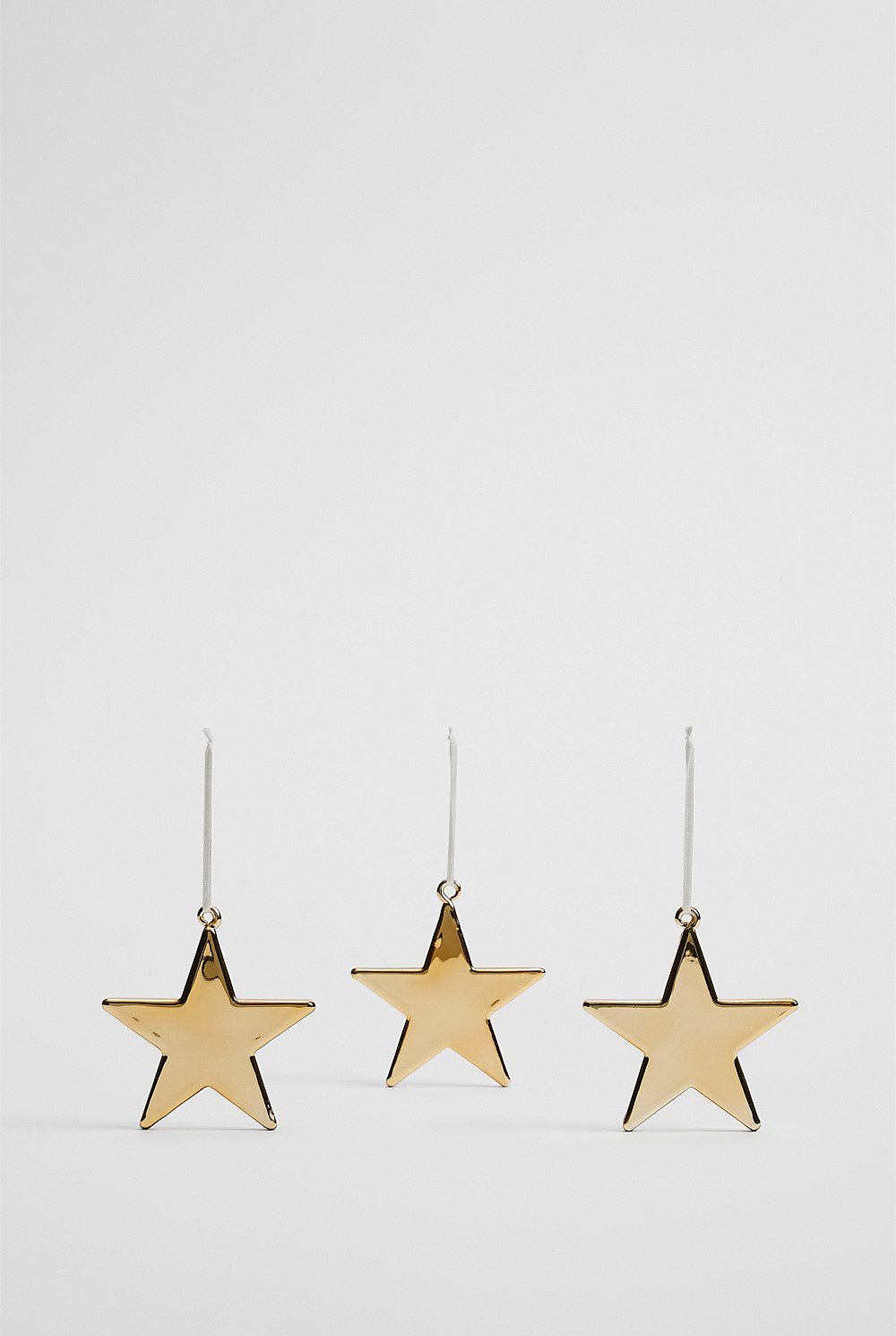 Metallic Star Glass Decoration Set of 3