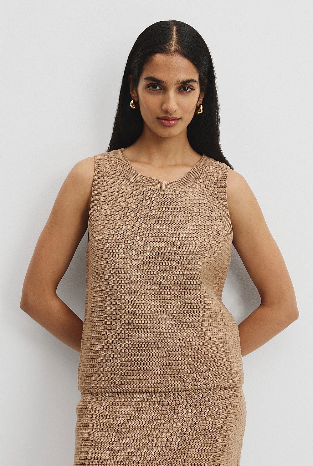 Organically Grown Cotton Crochet Knit Tank