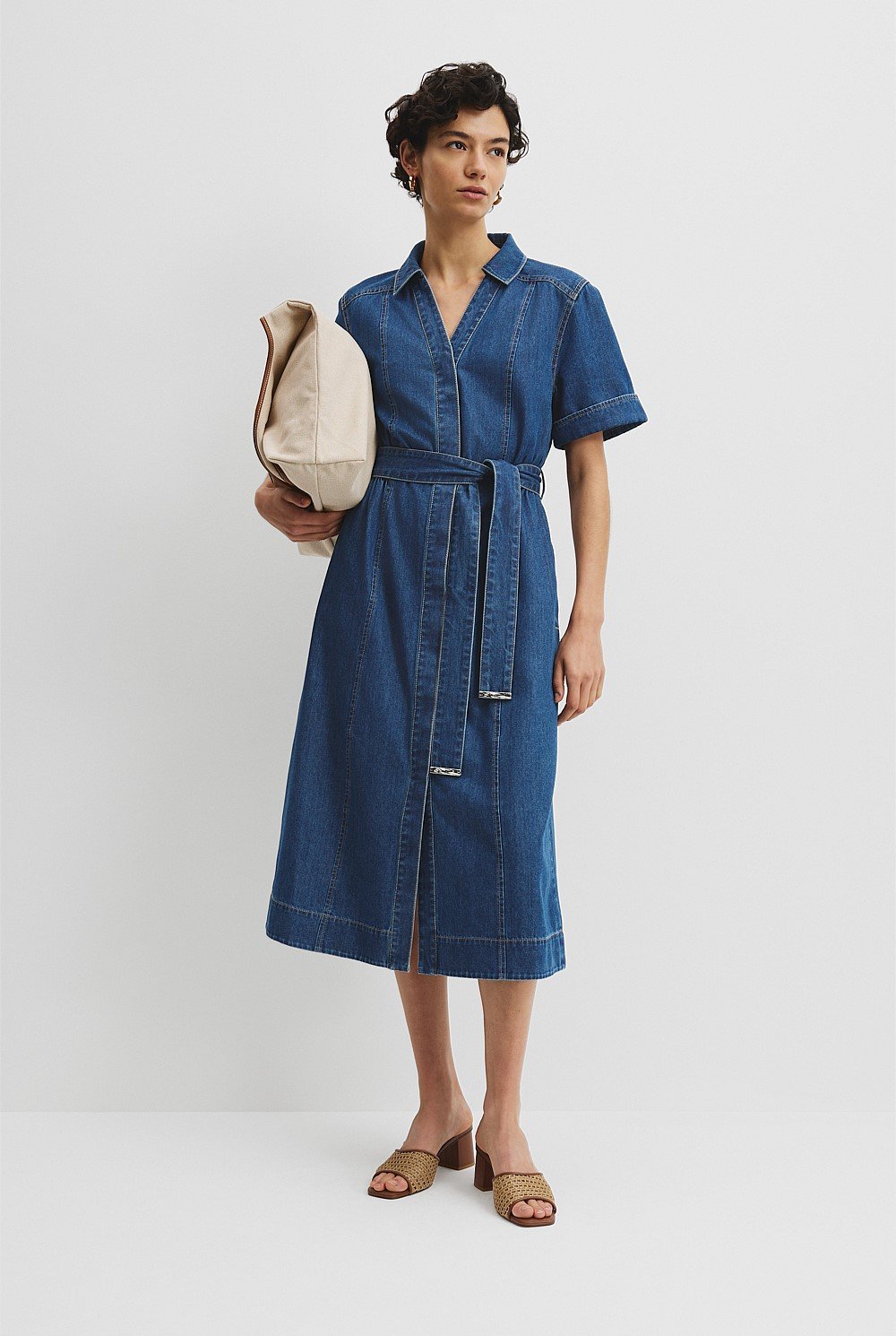 Chambray Midi Dress