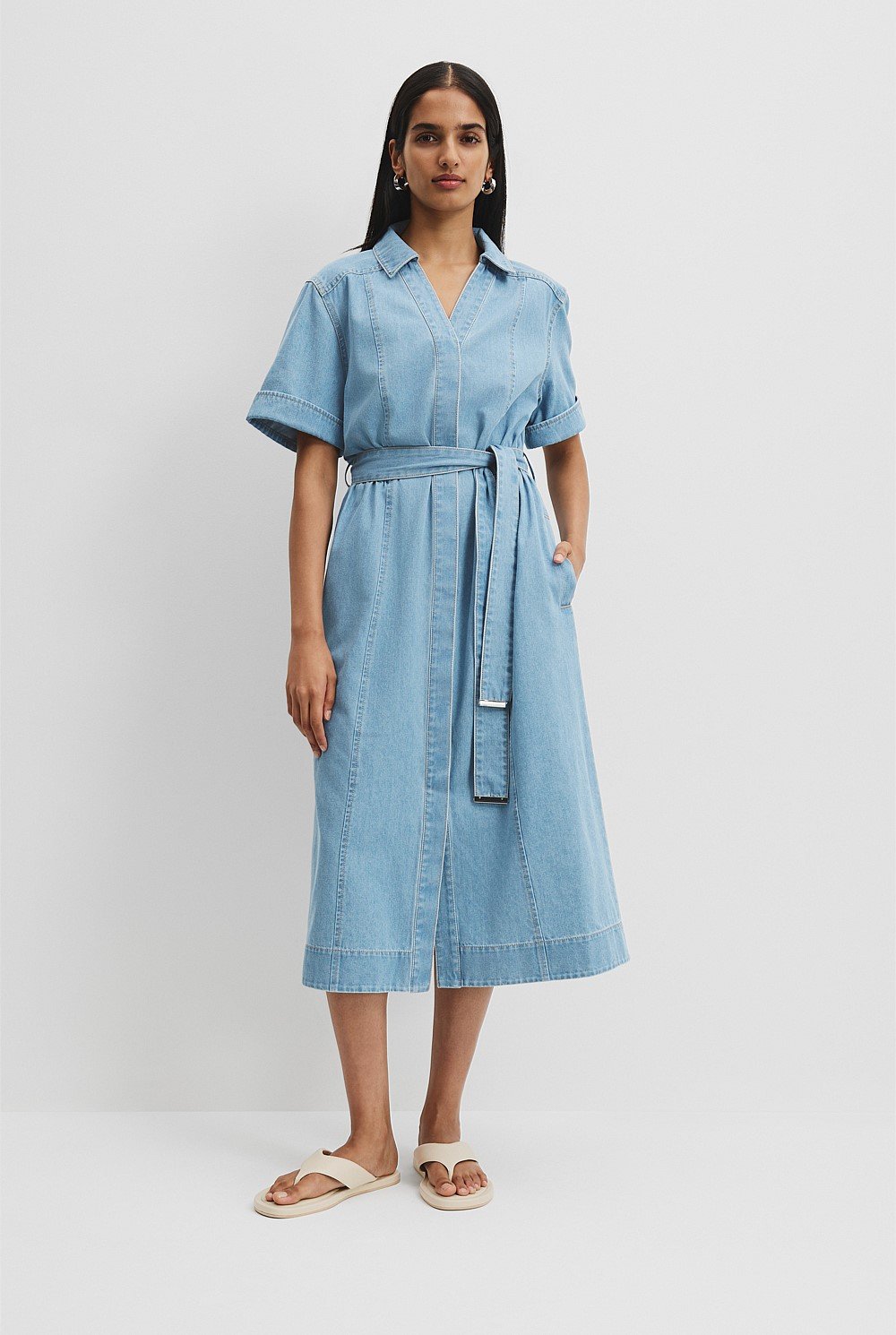 Chambray Midi Dress