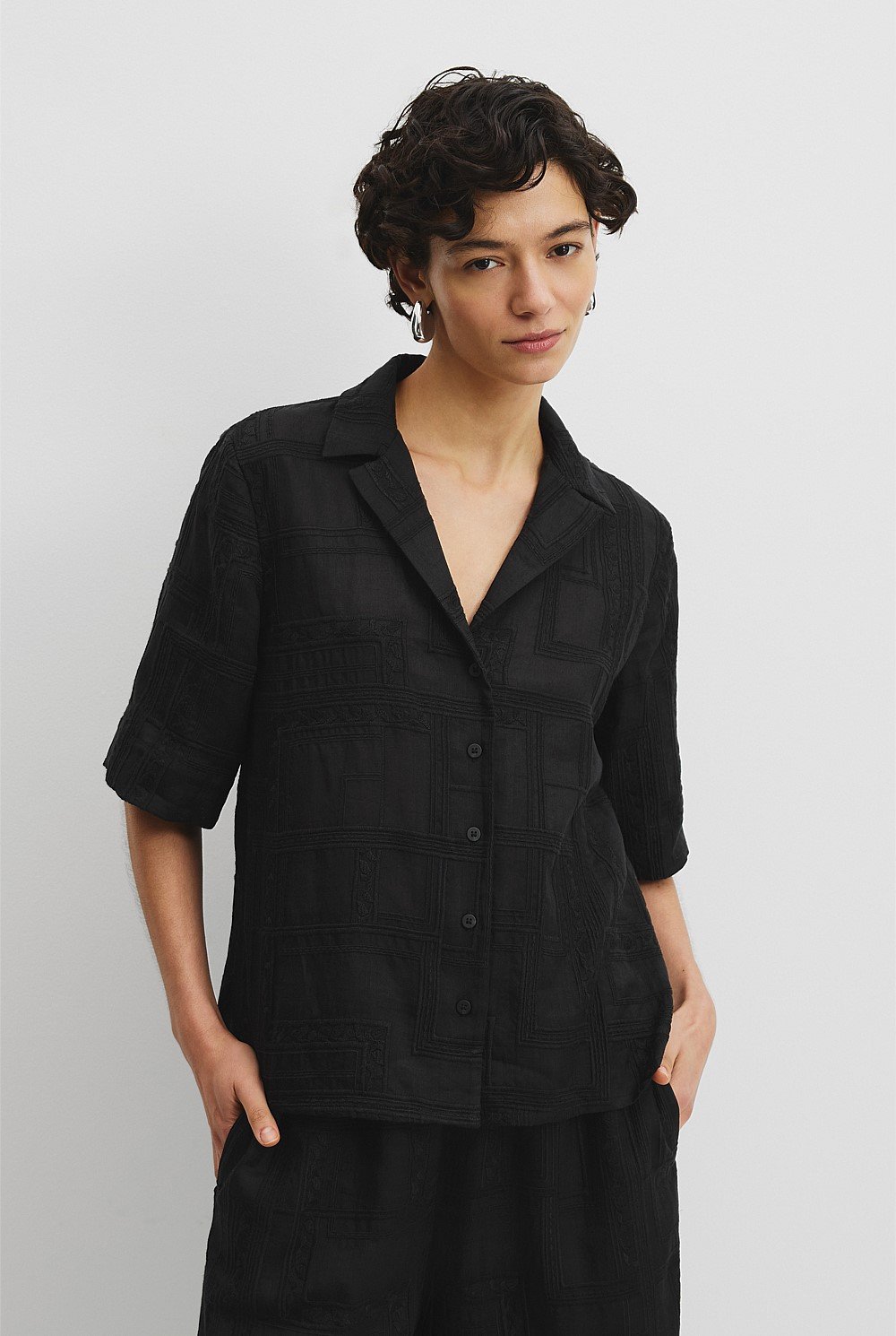 Embroidered Short Sleeve Shirt