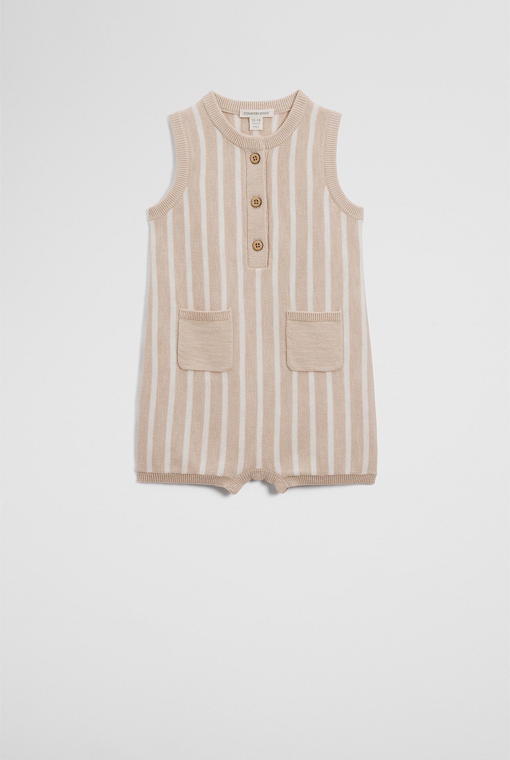 Organically Grown Cotton Stripe Knit Romper