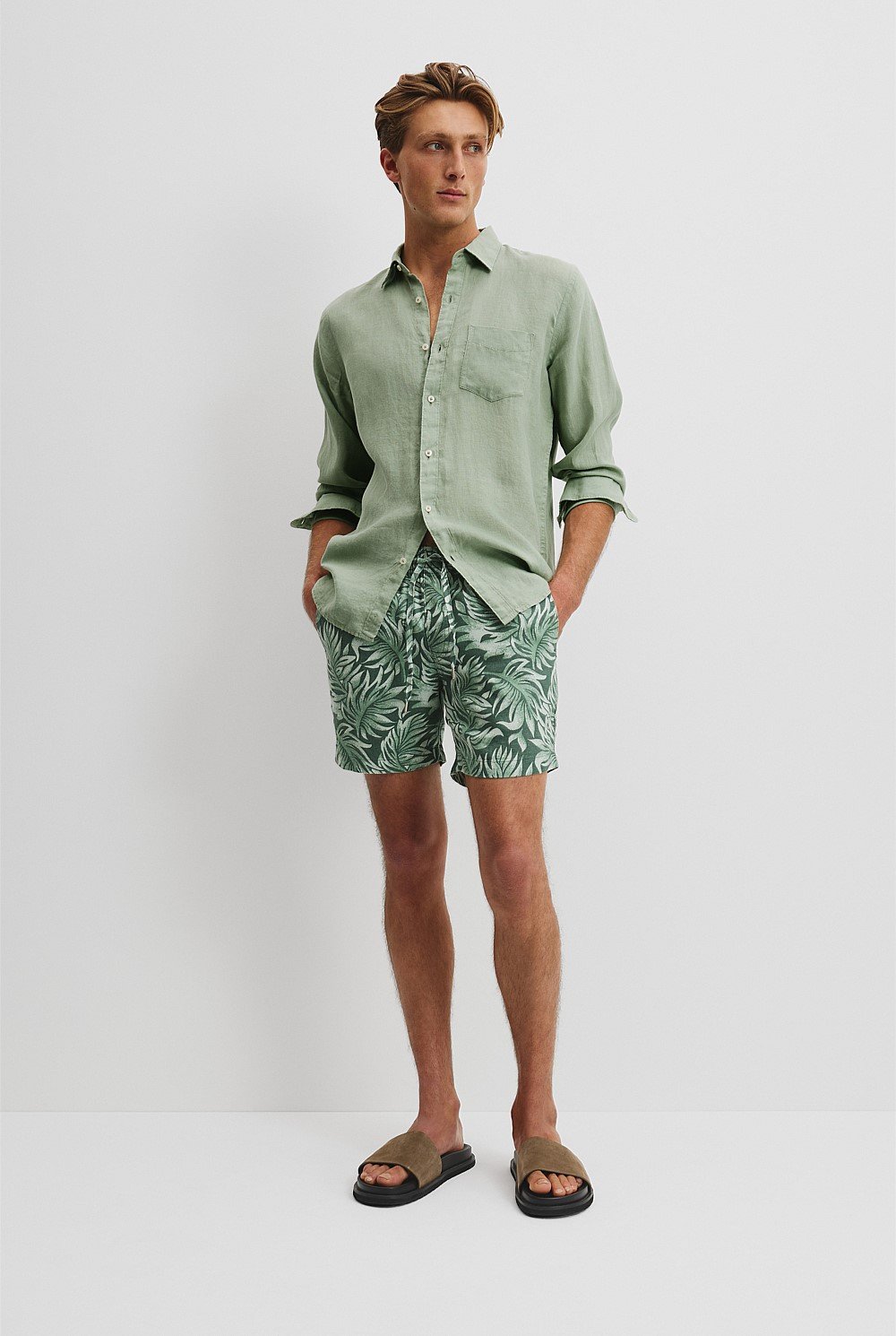 Organically Grown Linen 6'' Drawcord Print Short