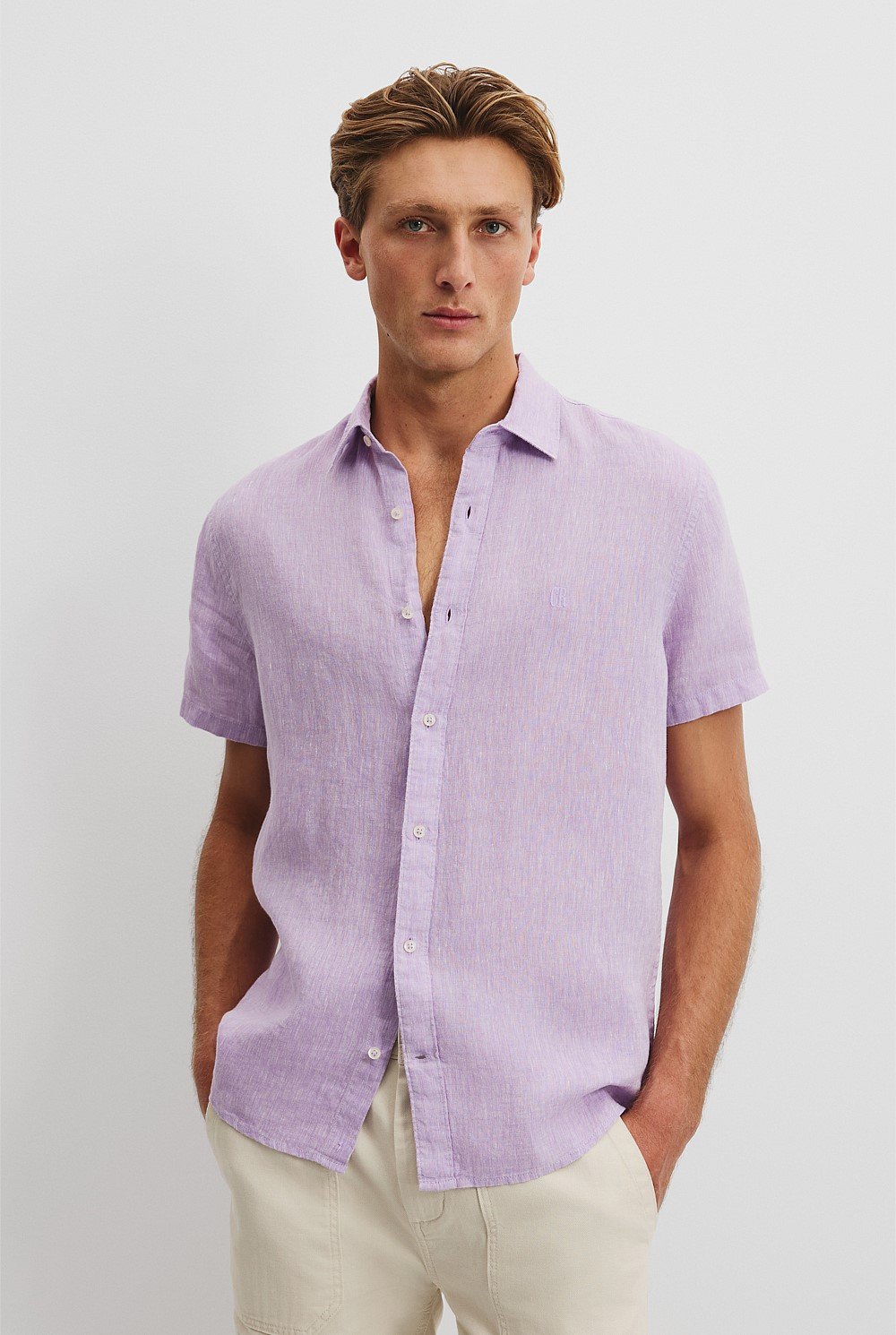 Regular Fit Organically Grown Linen Short Sleeve Shirt