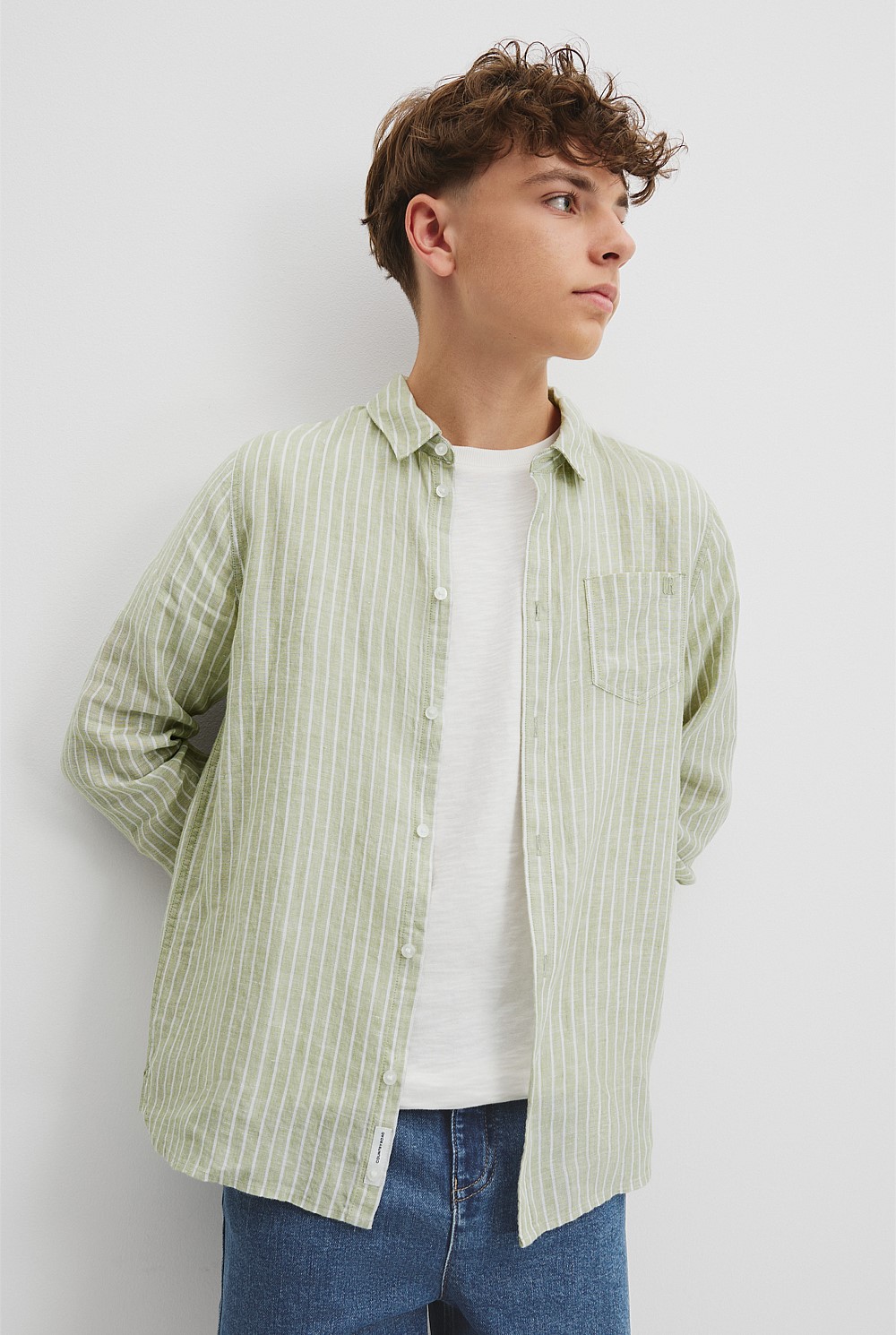 Teen Organically Grown Linen Long Sleeve Shirt