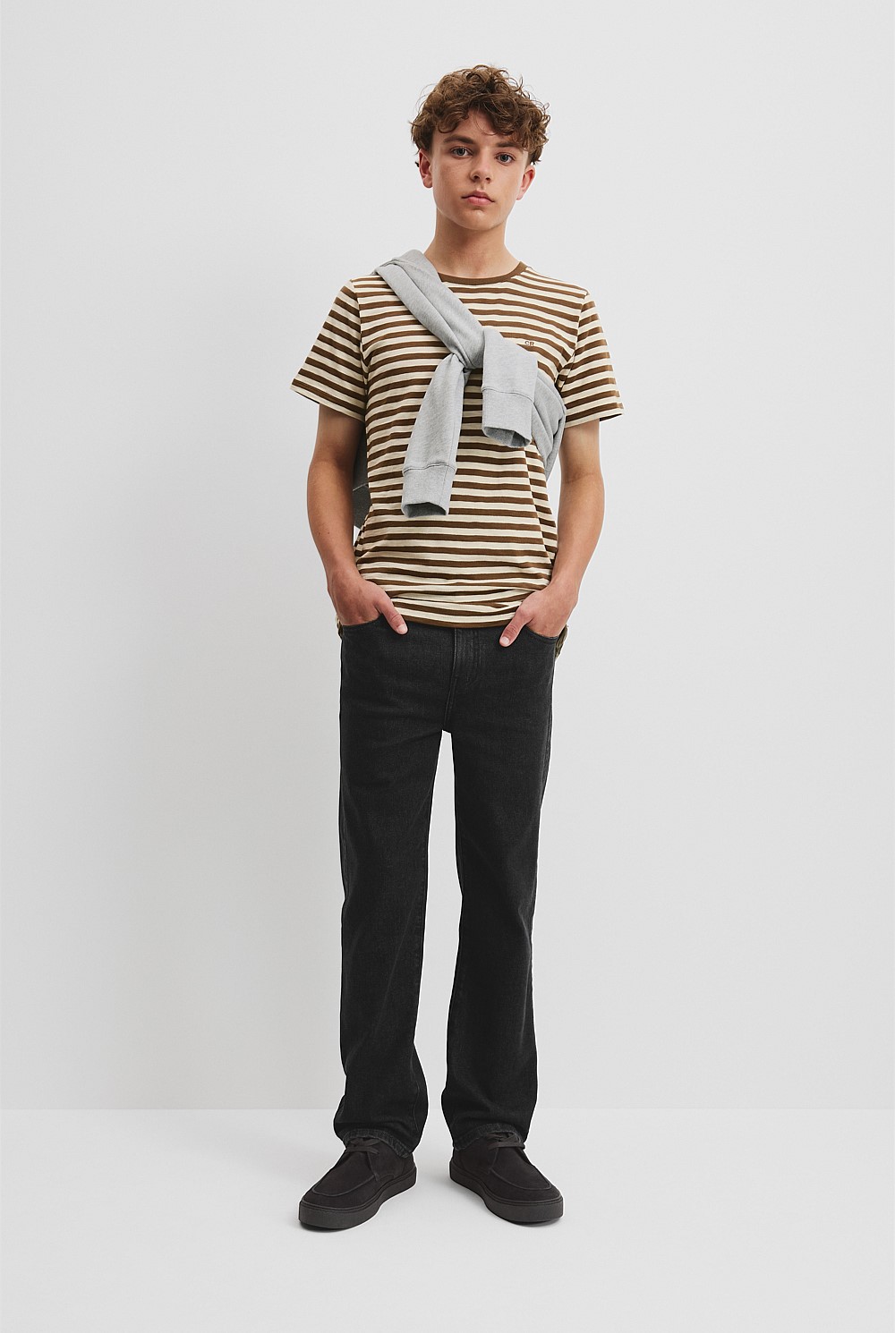 Teen Recycled Cotton Blend Stripe T-Shirt