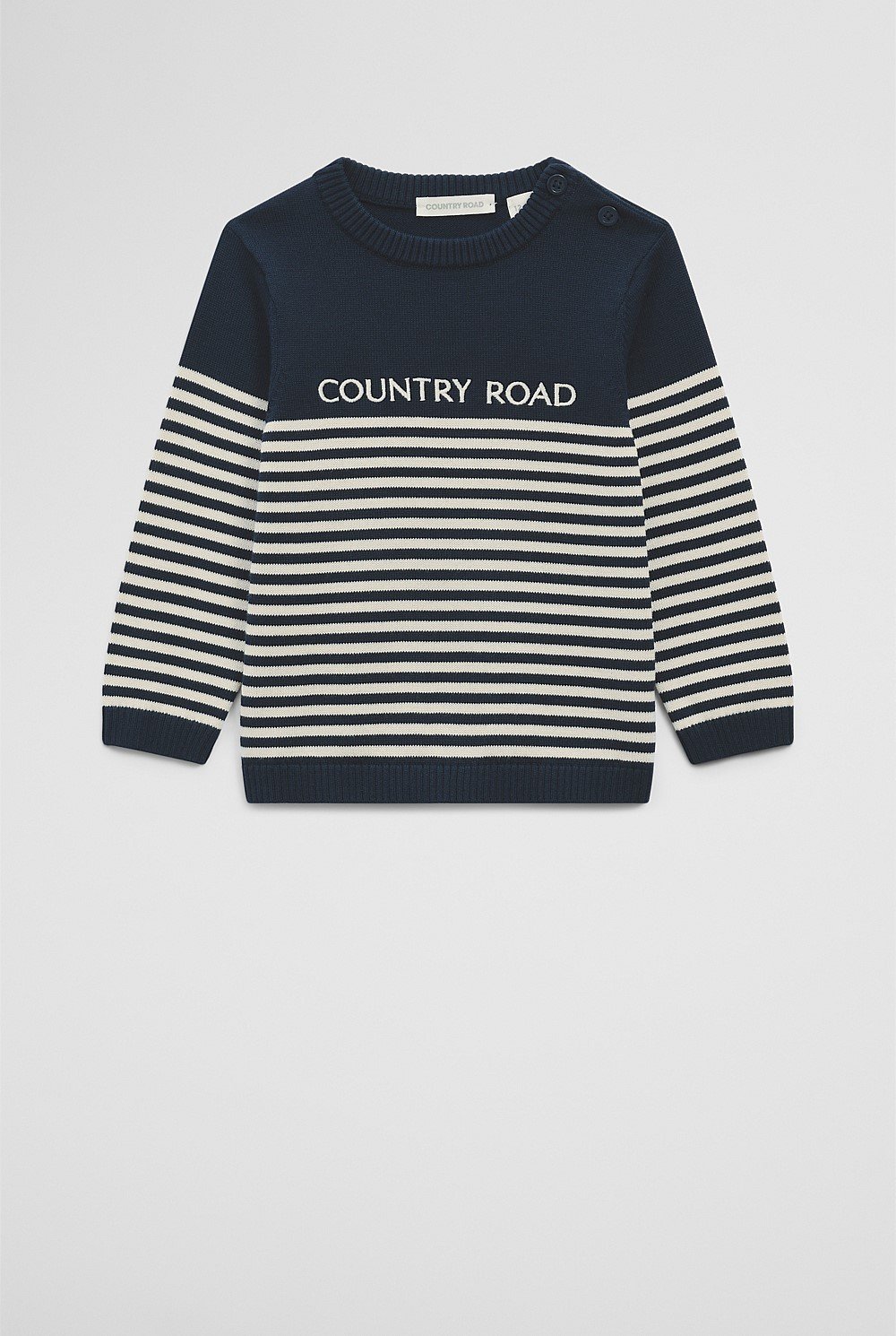 Organically Grown Cotton Stripe Logo Knit